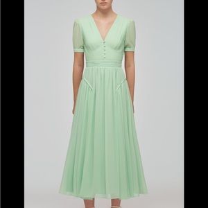 Self-Portrait A-line midi dress in spearmint green